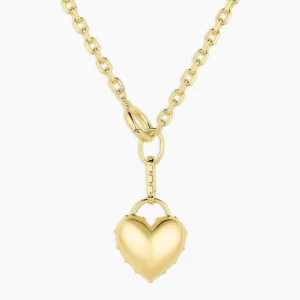 14k White Gold Heart Necklace