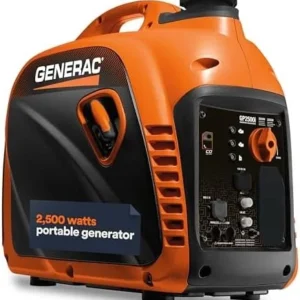 Generac 8251 GP2500i 2,500-Watt Gas Powered Portable Inverter Generator – Compact and Lightweight Design – Produces Clean, Stable Power – COsense Technologys – CARB Compliants – Orange/Black