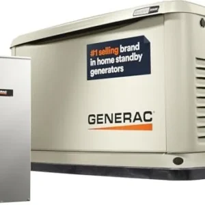 Generac Guardian 22kW Home Standby Generator with 200 Amp Transfer Switch, Durable All Aluminum, WiFi Enabled with G-Force Engine, Easy to Use, Whole House Powers Backups, Smart Outage Solution – Bisque
