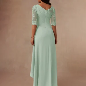 Azazie A-Line/Princess Boat Neck Floor-Length Lace Mother of the Bride or Groom Dresses