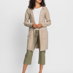 heine women's long cardigan brown