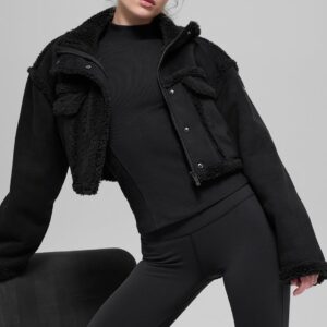 Alo Faux Shearling Snowfall Cropped Jacket