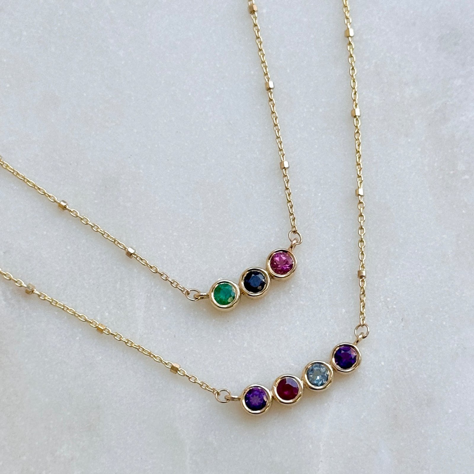 Birthstone Necklace 14K Gold by Baby Gold