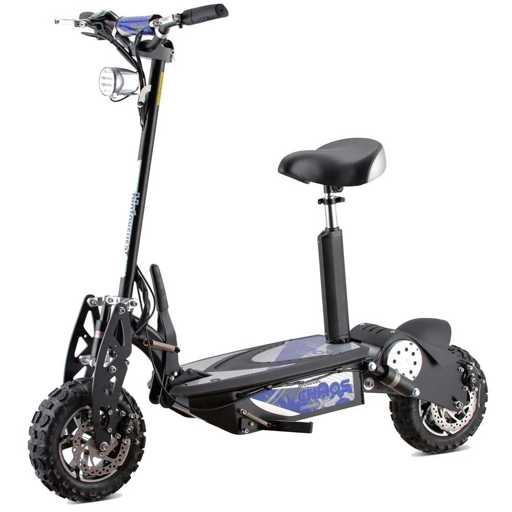 MotoTec Chaos 2000w 60v Lithium Electric Scooters Blacks
