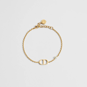 DIOR Petit CD Bracelet Gold-Finish Metal And White Resin Pearl Women